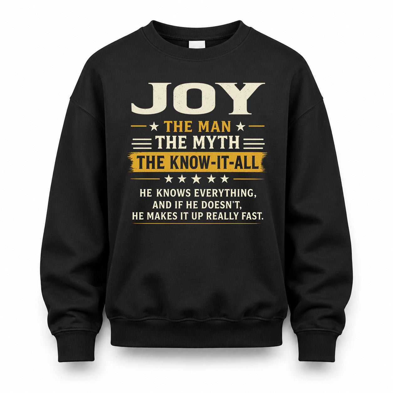 JOY TM90-K04-125 - NAME Legendary Know-It-All Personalized Funny Shirt
