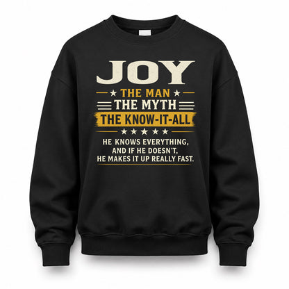 JOY TM90-K04-125 - NAME Legendary Know-It-All Personalized Funny Shirt