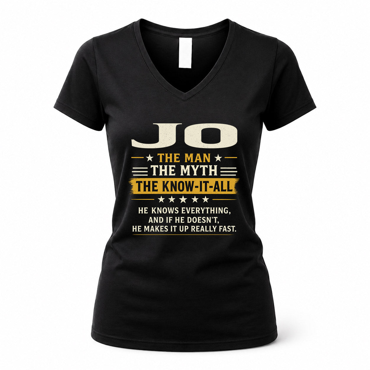 JO TM90-K04-125 - NAME Legendary Know-It-All Personalized Funny Shirt