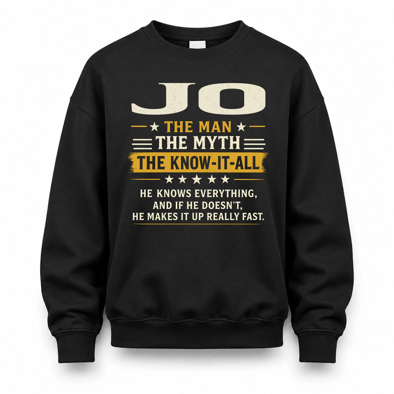 JO TM90-K04-125 - NAME Legendary Know-It-All Personalized Funny Shirt