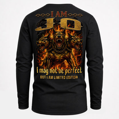 JO MP88-F2-168–Personalized Bold Quote Apparel “I Am NAME I May Not Be Perfect But I Am Limited Edition