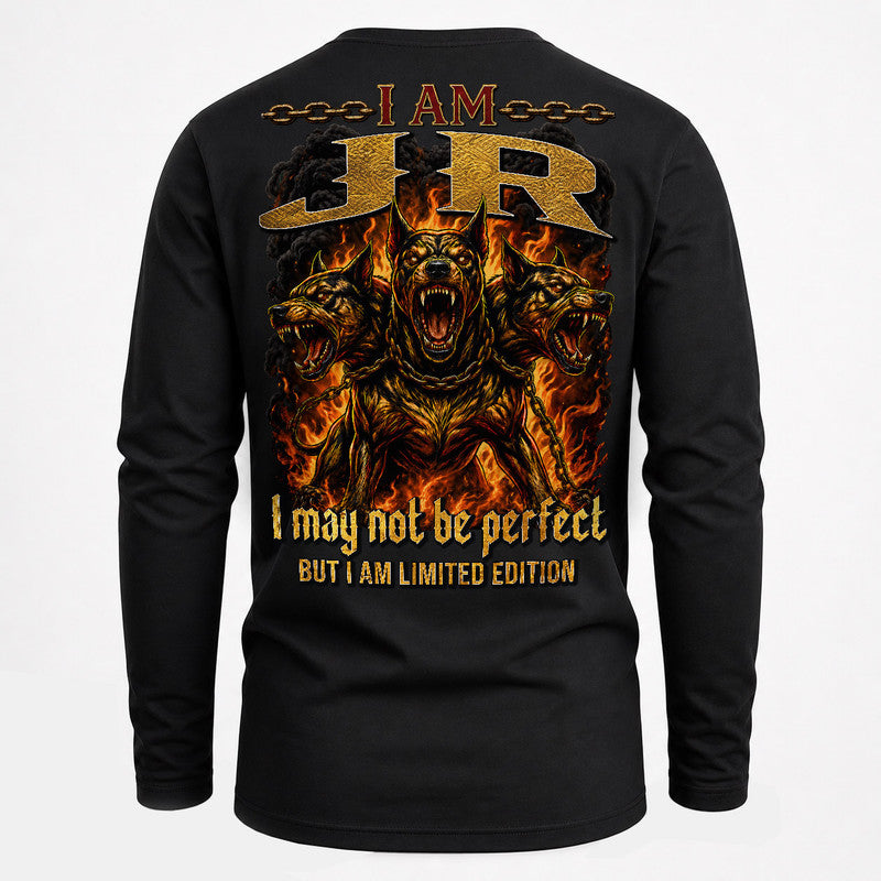 JR MP88-F2-168–Personalized Bold Quote Apparel “I Am NAME I May Not Be Perfect But I Am Limited Edition