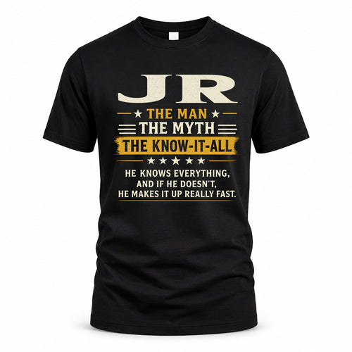 JR TM90-K04-125 - NAME Legendary Know-It-All Personalized Funny Shirt