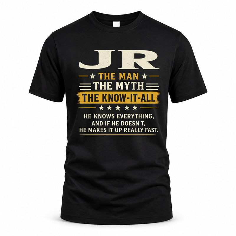 JR TM90-K04-125 - NAME Legendary Know-It-All Personalized Funny Shirt