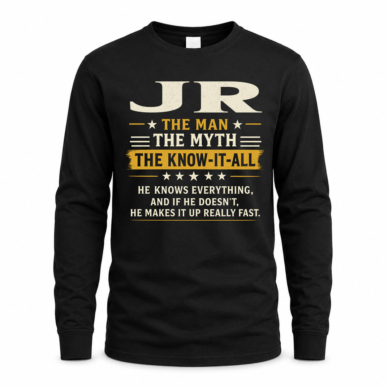 JR TM90-K04-125 - NAME Legendary Know-It-All Personalized Funny Shirt