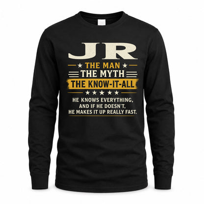 JR TM90-K04-125 - NAME Legendary Know-It-All Personalized Funny Shirt
