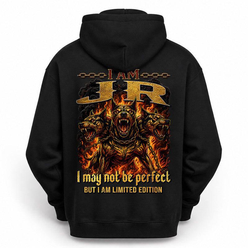 JR MP88-F2-168–Personalized Bold Quote Apparel “I Am NAME I May Not Be Perfect But I Am Limited Edition