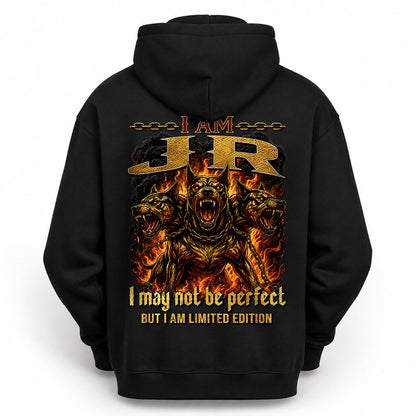 JR MP88-F2-168–Personalized Bold Quote Apparel “I Am NAME I May Not Be Perfect But I Am Limited Edition