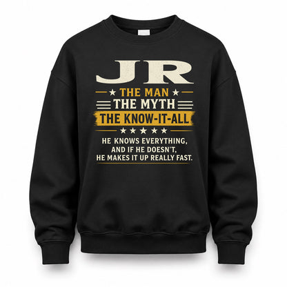 JR TM90-K04-125 - NAME Legendary Know-It-All Personalized Funny Shirt