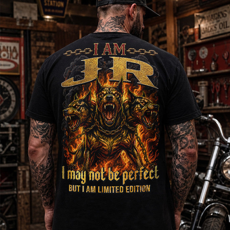 JR MP88-F2-168–Personalized Bold Quote Apparel “I Am NAME I May Not Be Perfect But I Am Limited Edition