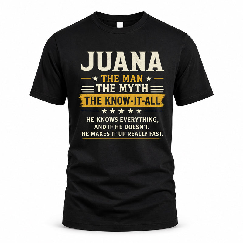 JUANA TM90-K04-125 - NAME Legendary Know-It-All Personalized Funny Shirt