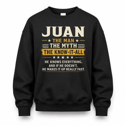 JUAN TM90-K04-125 - NAME Legendary Know-It-All Personalized Funny Shirt