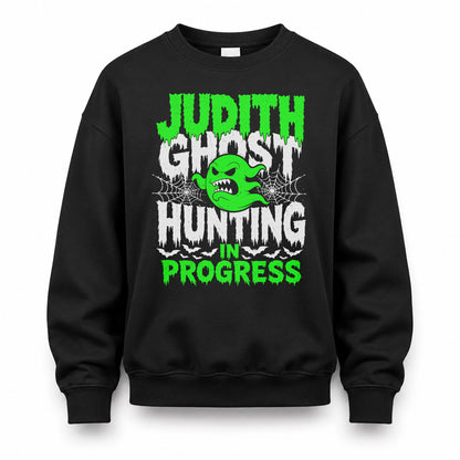JUDITH HW22-K06-109 - NAME Ghost Hunting In Progress Personalized Halloween Shirt