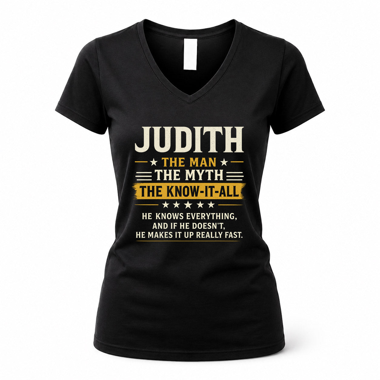 JUDITH TM90-K04-125 - NAME Legendary Know-It-All Personalized Funny Shirt