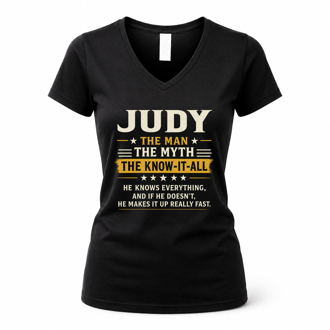 JUDY TM90-K04-125 - NAME Legendary Know-It-All Personalized Funny Shirt