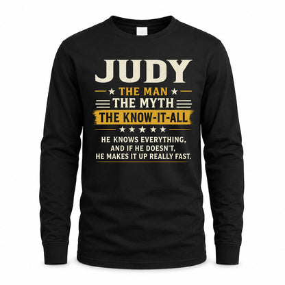 JUDY TM90-K04-125 - NAME Legendary Know-It-All Personalized Funny Shirt