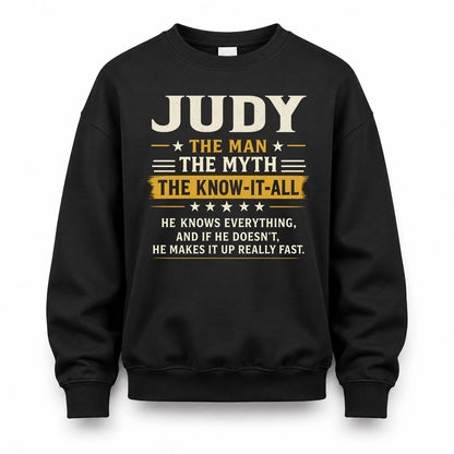 JUDY TM90-K04-125 - NAME Legendary Know-It-All Personalized Funny Shirt