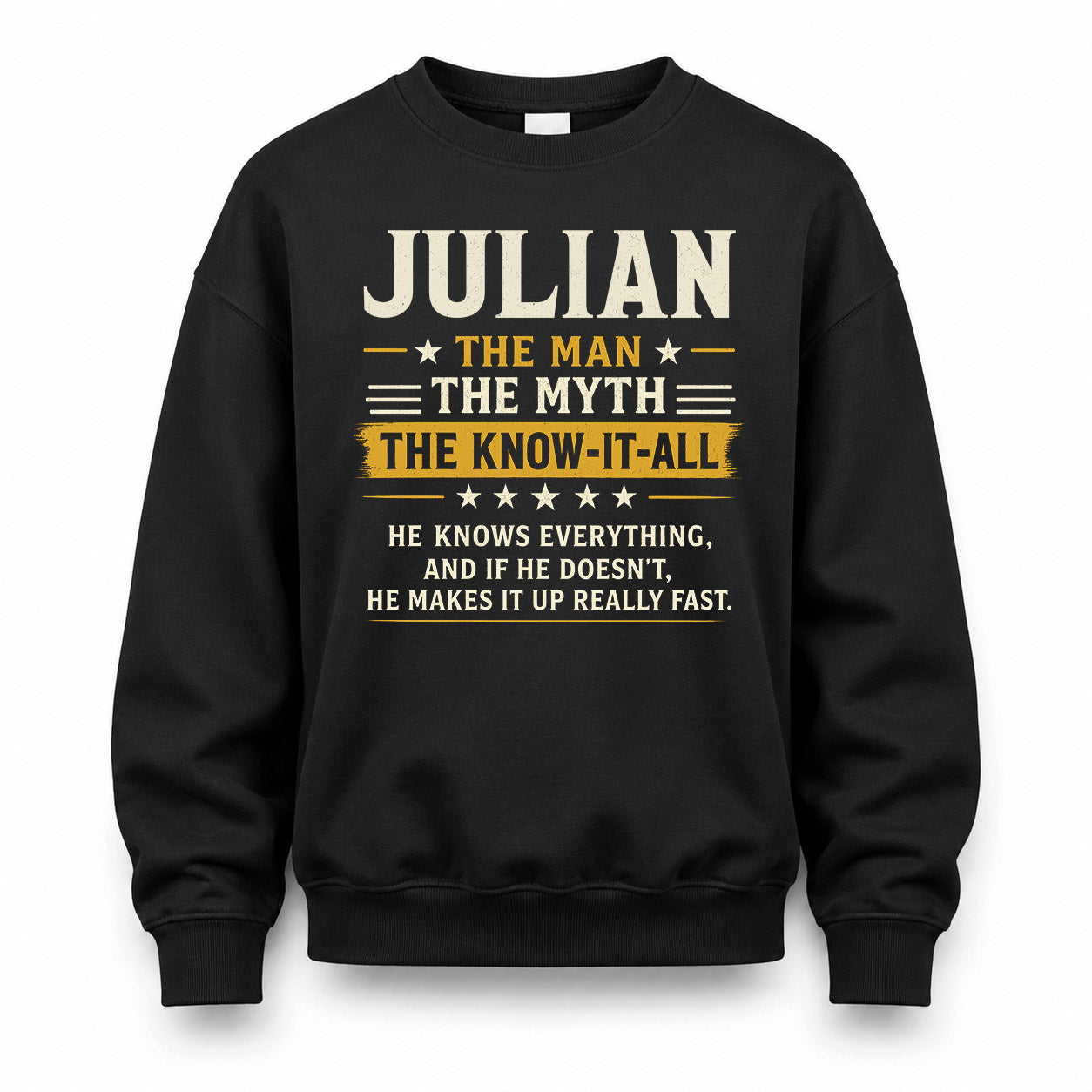 JULIAN TM90-K04-125 - NAME Legendary Know-It-All Personalized Funny Shirt