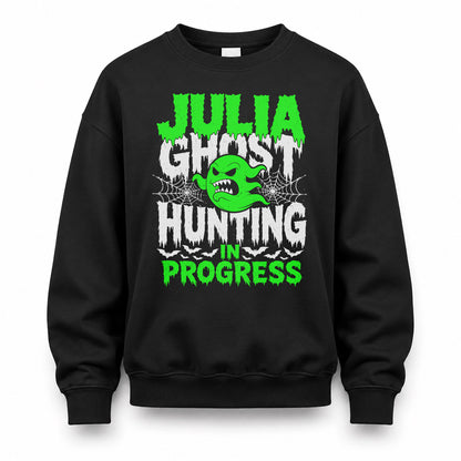 JULIA HW22-K06-109 - NAME Ghost Hunting In Progress Personalized Halloween Shirt
