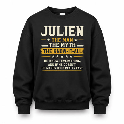 JULIEN TM90-K04-125 - NAME Legendary Know-It-All Personalized Funny Shirt