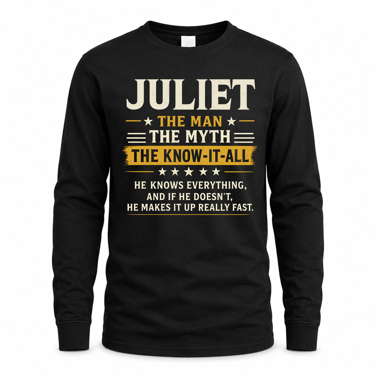 JULIET TM90-K04-125 - NAME Legendary Know-It-All Personalized Funny Shirt