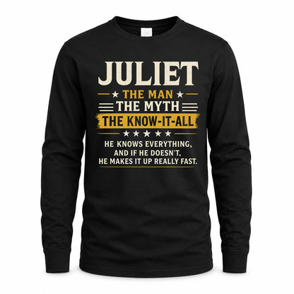 JULIET TM90-K04-125 - NAME Legendary Know-It-All Personalized Funny Shirt