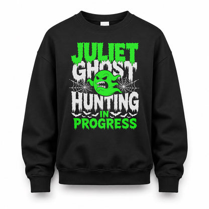 JULIET HW22-K06-109 - NAME Ghost Hunting In Progress Personalized Halloween Shirt