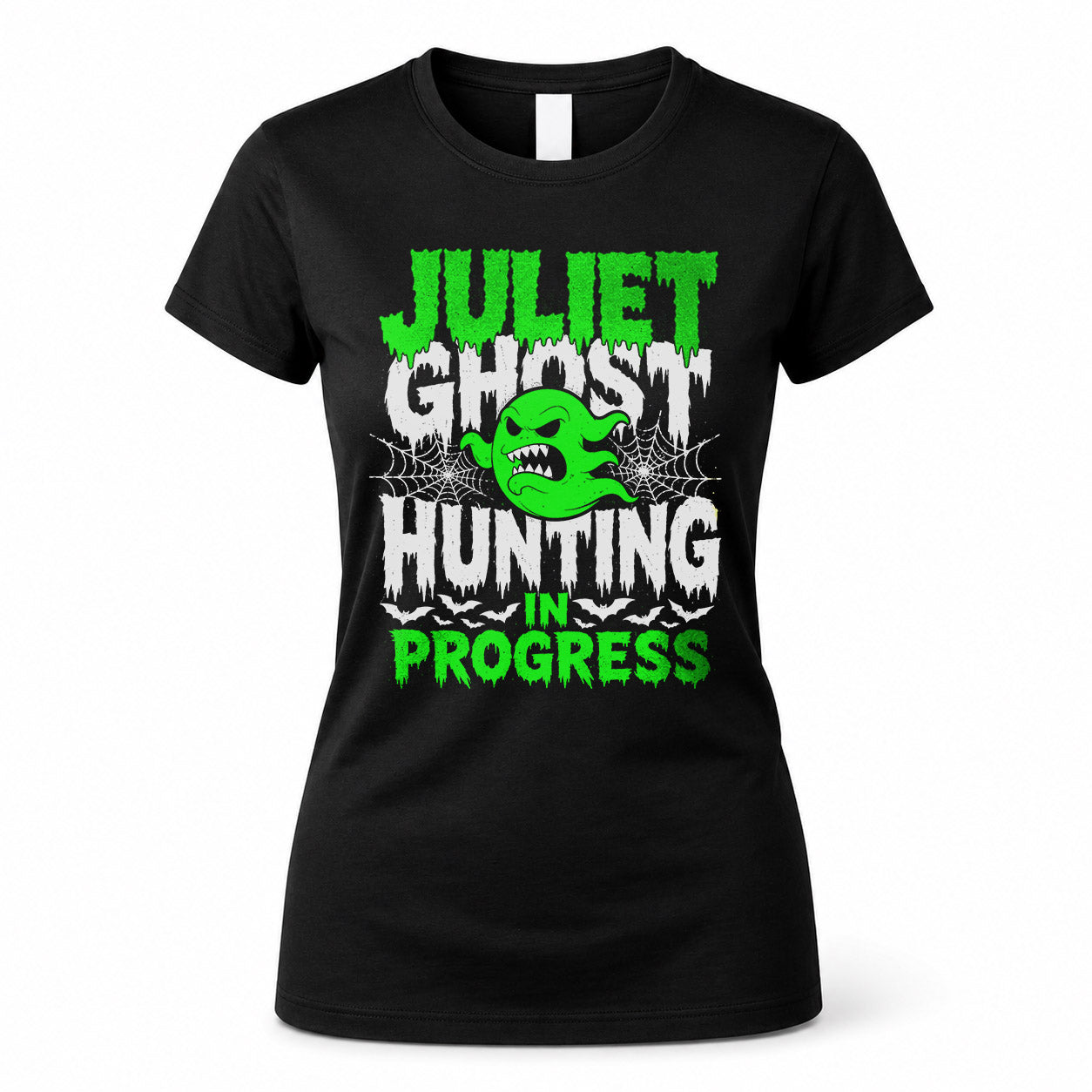 JULIET HW22-K06-109 - NAME Ghost Hunting In Progress Personalized Halloween Shirt