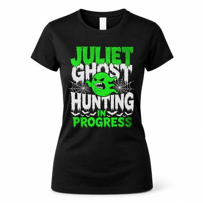 JULIET HW22-K06-109 - NAME Ghost Hunting In Progress Personalized Halloween Shirt