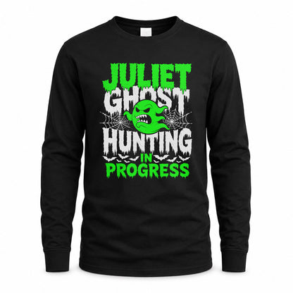 JULIET HW22-K06-109 - NAME Ghost Hunting In Progress Personalized Halloween Shirt