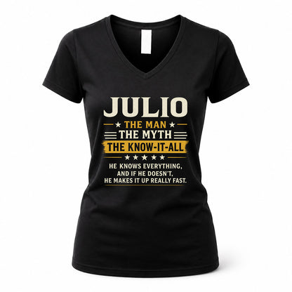 JULIO TM90-K04-125 - NAME Legendary Know-It-All Personalized Funny Shirt