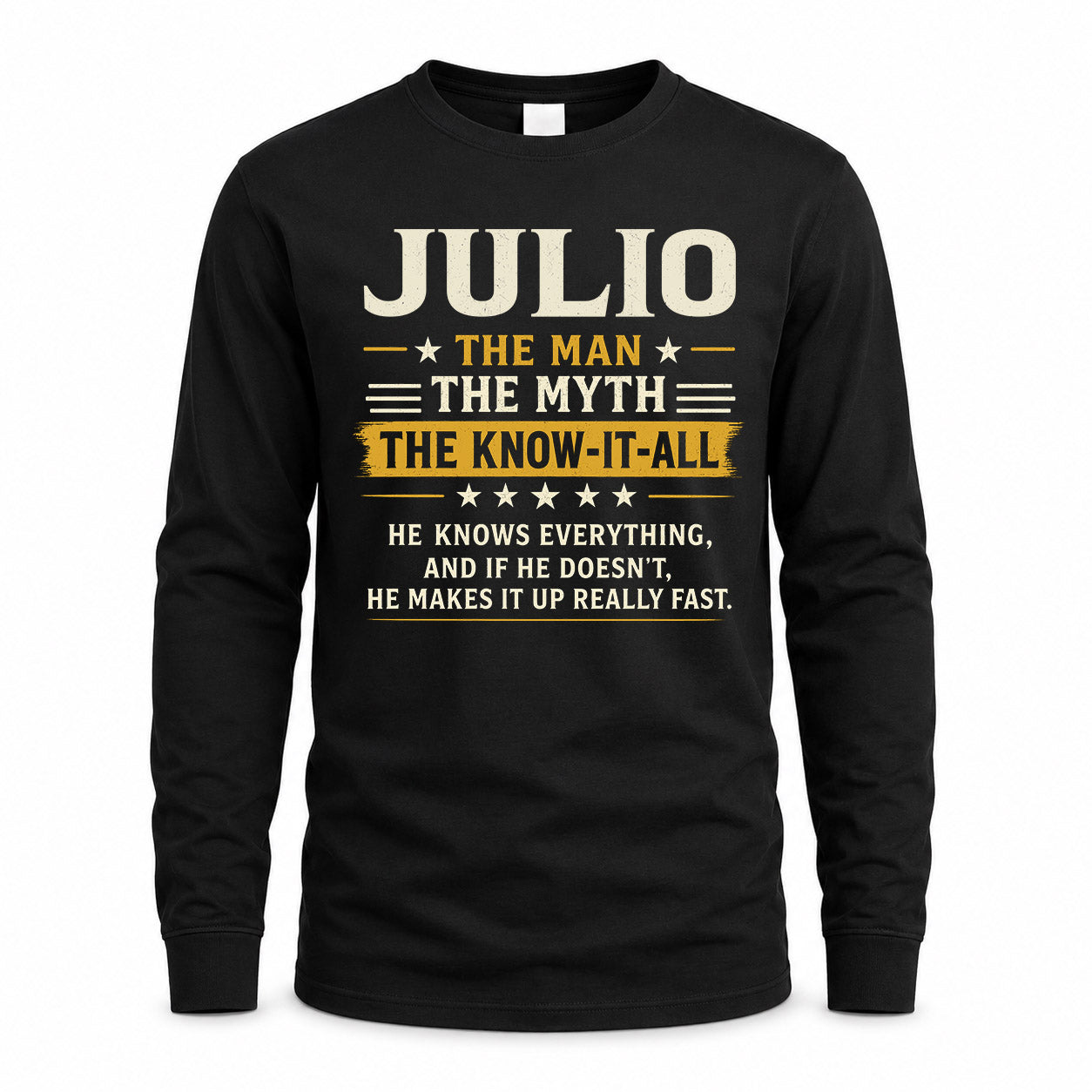 JULIO TM90-K04-125 - NAME Legendary Know-It-All Personalized Funny Shirt