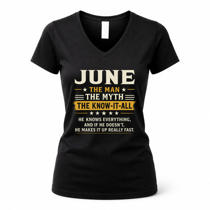 JUNE TM90-K04-125 - NAME Legendary Know-It-All Personalized Funny Shirt