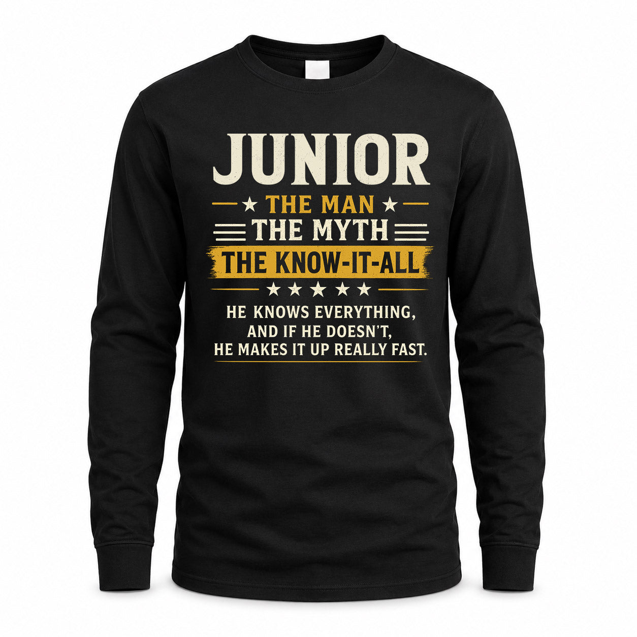 JUNIOR TM90-K04-125 - NAME Legendary Know-It-All Personalized Funny Shirt