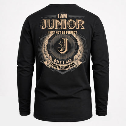 JUNIOR PH55-T25-Personalized Name Quote Apparel “I Am NAME May Not Be Perfect But I Am Limited Edition”