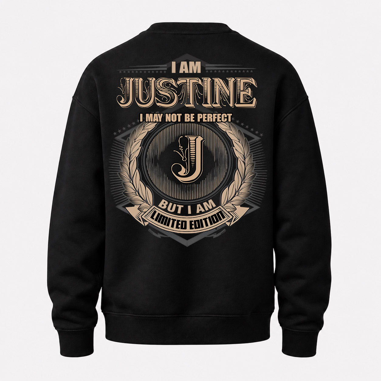 JUSTINE PH55-T25-Personalized Name Quote Apparel “I Am NAME May Not Be Perfect But I Am Limited Edition”