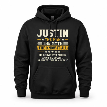 JUSTIN TM90-K04-125 - NAME Legendary Know-It-All Personalized Funny Shirt