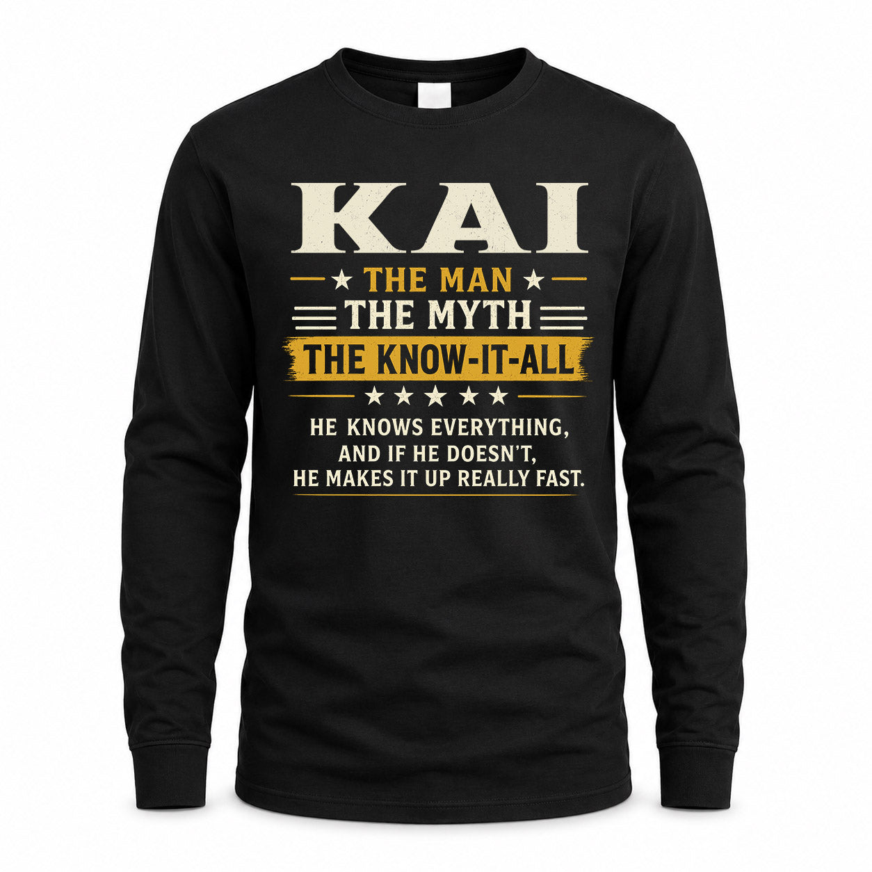 KAI TM90-K04-125 - NAME Legendary Know-It-All Personalized Funny Shirt