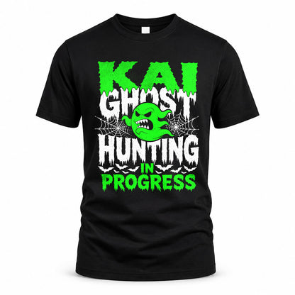 KAI HW22-K06-109 - NAME Ghost Hunting In Progress Personalized Halloween Shirt