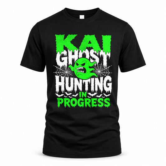 KAI HW22-K06-109 - NAME Ghost Hunting In Progress Personalized Halloween Shirt
