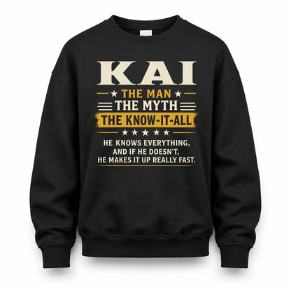 KAI TM90-K04-125 - NAME Legendary Know-It-All Personalized Funny Shirt