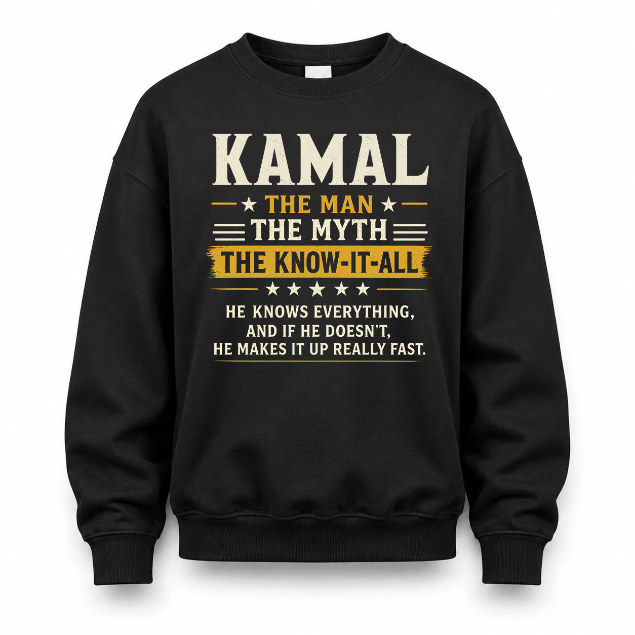 KAMAL TM90-K04-125 - NAME Legendary Know-It-All Personalized Funny Shirt