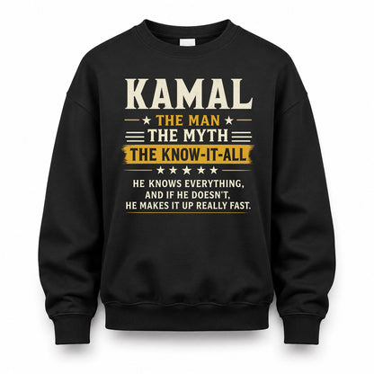 KAMAL TM90-K04-125 - NAME Legendary Know-It-All Personalized Funny Shirt
