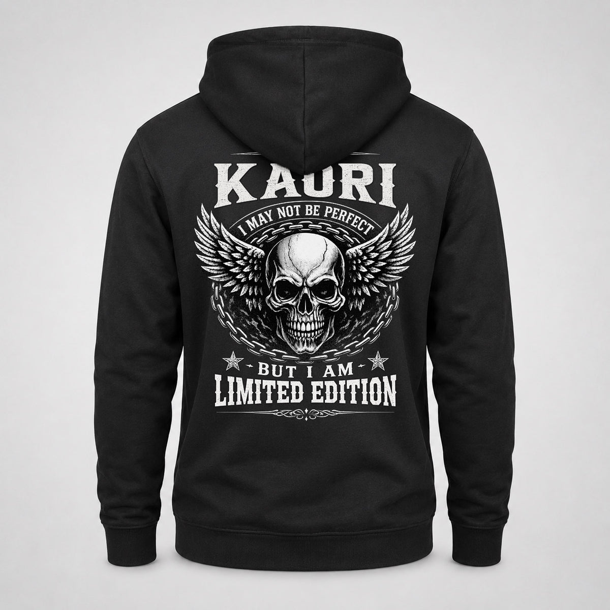 KAORI P01-K24-229 – Personalized Skull Graphic Apparel “I Am NAME I May Not Be Perfect But I Am Limited Edition”