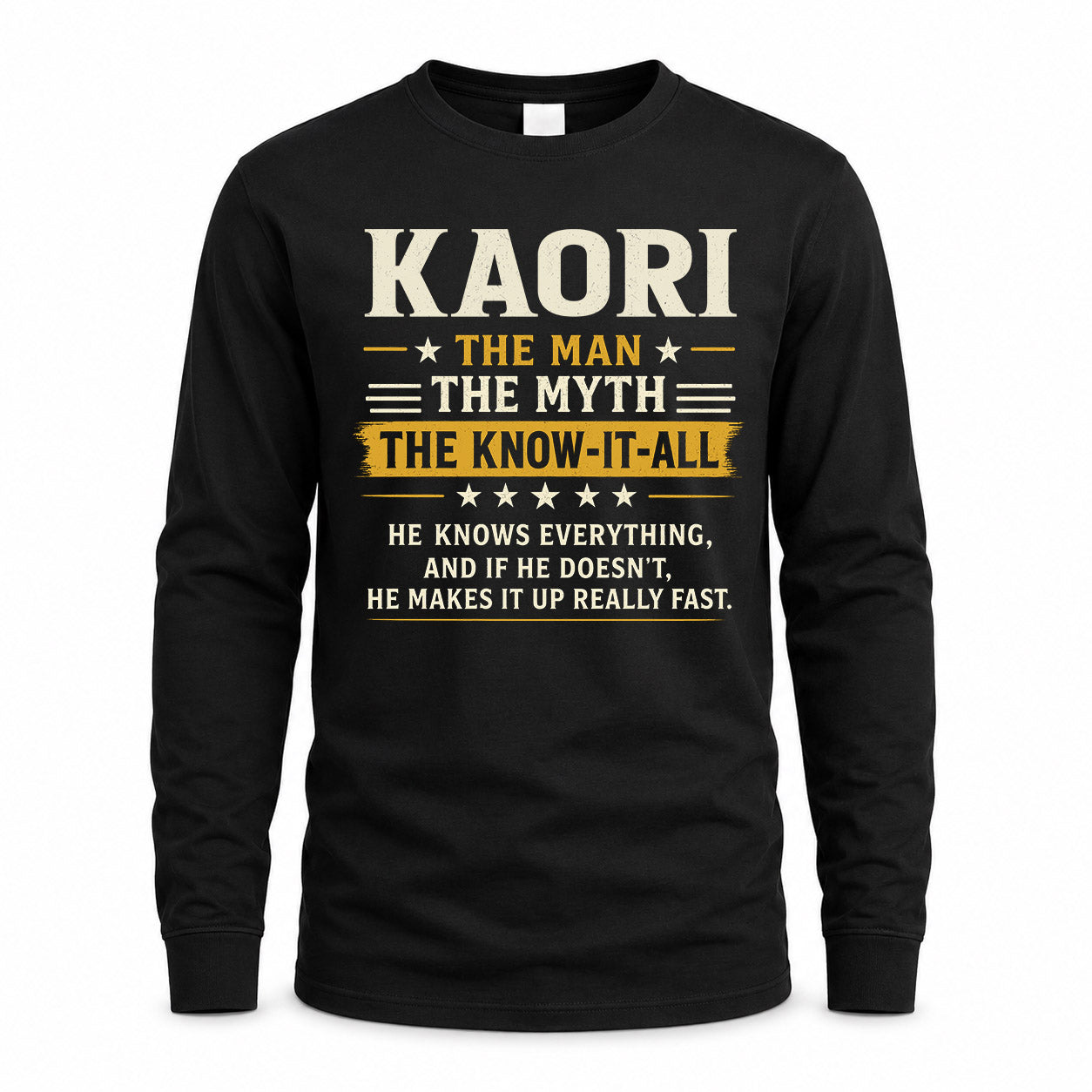 KAORI TM90-K04-125 - NAME Legendary Know-It-All Personalized Funny Shirt