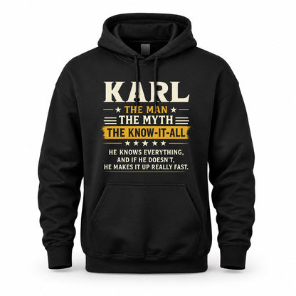 KARL TM90-K04-125 - NAME Legendary Know-It-All Personalized Funny Shirt