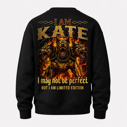 KATE MP88-F2-168–Personalized Bold Quote Apparel “I Am NAME I May Not Be Perfect But I Am Limited Edition