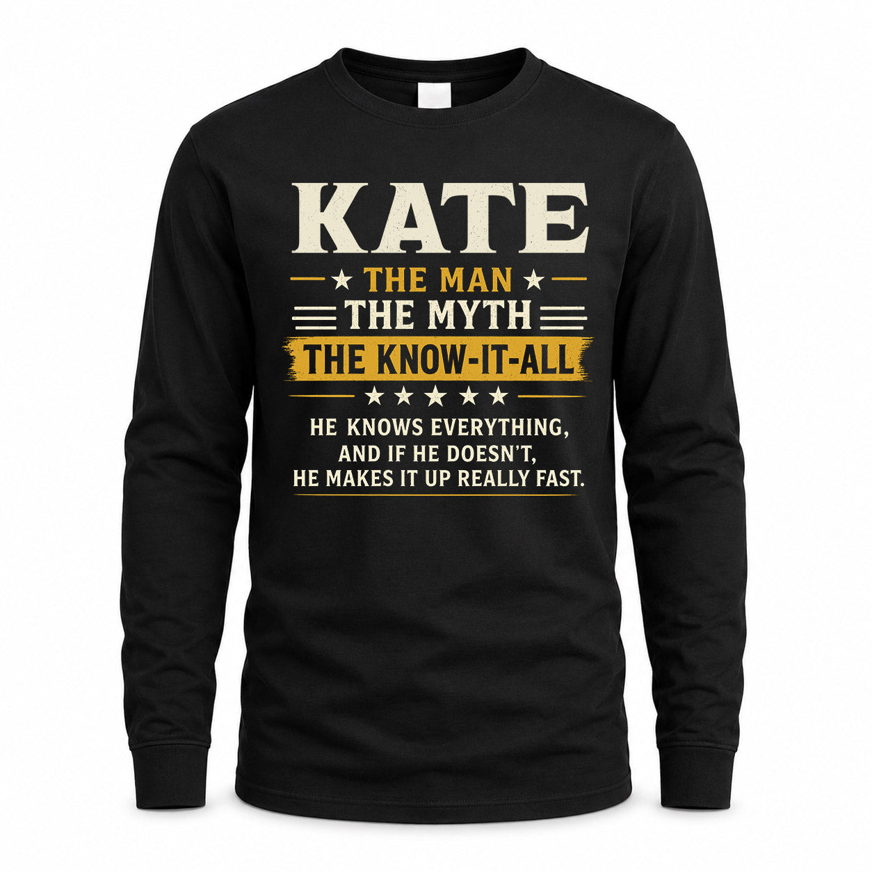 KATE TM90-K04-125 - NAME Legendary Know-It-All Personalized Funny Shirt
