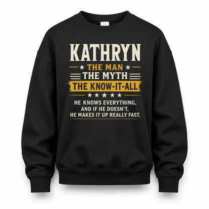 KATHRYN TM90-K04-125 - NAME Legendary Know-It-All Personalized Funny Shirt