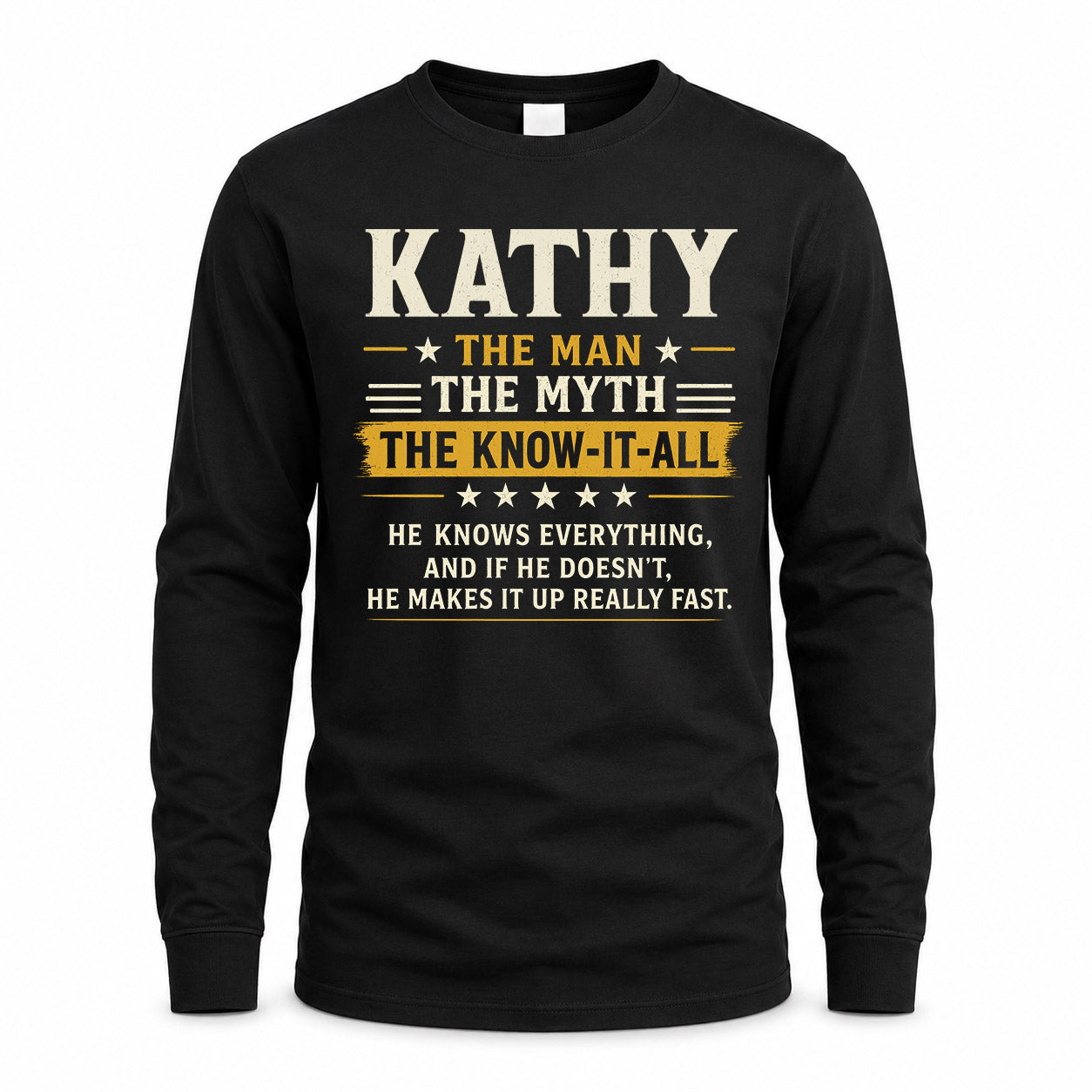 KATHY TM90-K04-125 - NAME Legendary Know-It-All Personalized Funny Shirt